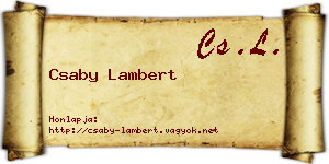 Csaby Lambert névjegykártya